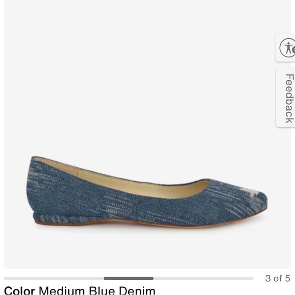 Nine West Medium Blue Denim Flats - Picture 3 of 5